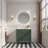 Fully Assembled 36''  Green Freestanding Single Sink Bathroom Vanity With Solid Wood Construction And Engineered Marble Top