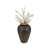 Handcrafted Decorative Terracotta & Rattan Table Vase with Artisan Texture - Modern Black Flower Vase for Home Decor, Sculptural Accent Vase for Fresh or Faux Arrangements - Durable Decorative Vase with Bold Round Silhouette, 19", Black & Brown