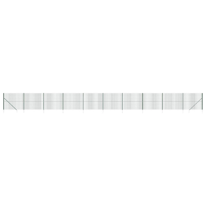 Beyard Metal Wire/Mesh Fence, Green, 13, 160cm H x 2500cm W x 7.5cm D