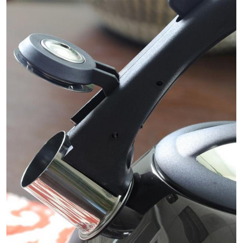 Bouilloire sifflet en acier inoxydable pour cuisinière 2,6 pintes ORIXFORCE, Noir