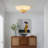 Hikari 3-Light Boho Japanese Fusion Bamboo + Silk Flush Mount