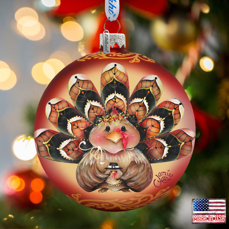 Ornement boule de dinde Holiday Splendor Be Thankful