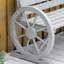 Banc d'extérieur rustique - roue de chariot en bois, gris, 2 places, banc en bois de sapin robuste, avec roue et gris