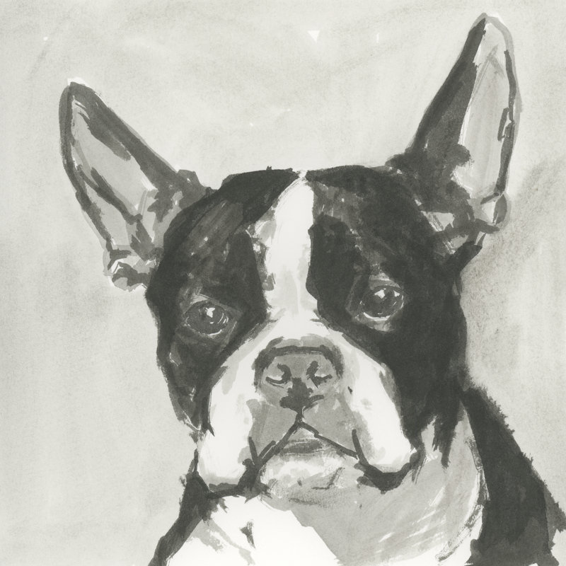 A Very Neutral Modern Dog X by Cartissi - Wrapped Canvas Painting, 30cm H x 30cm W x 3.8cm D