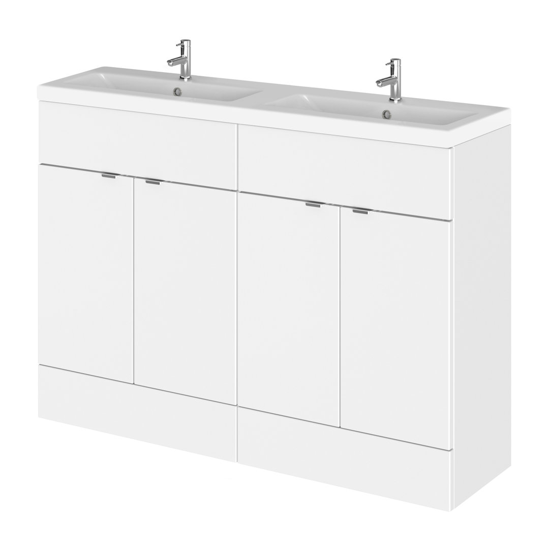Fusion Double Bathroom Vanity with Integrated Vitreous China Basin