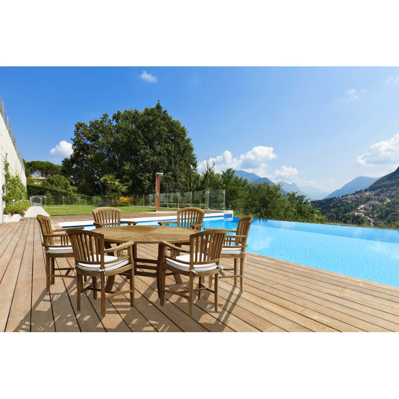 Clarisse Teak Patio Dining Arm Chair