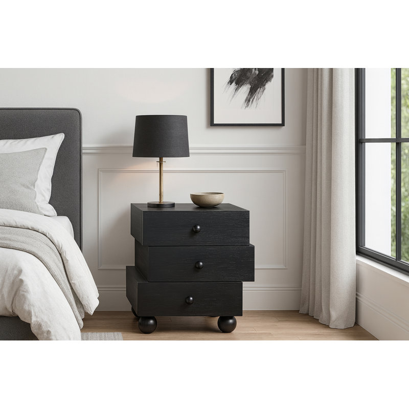Deluca Night Stand, Black