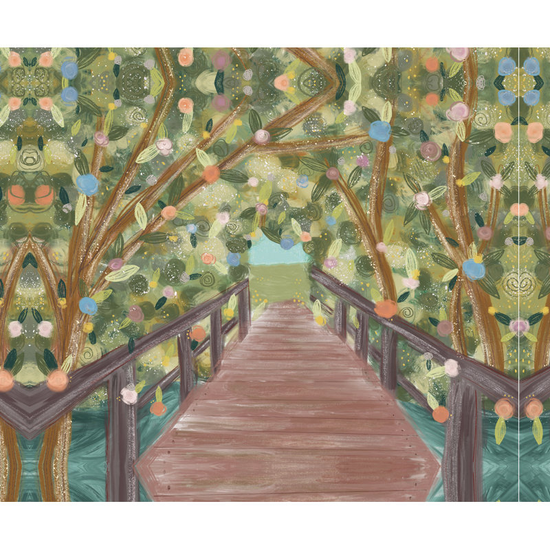 Fairy Tale Bridge - Painting Print, 81cm H x 122cm W, Wrapped Canvas