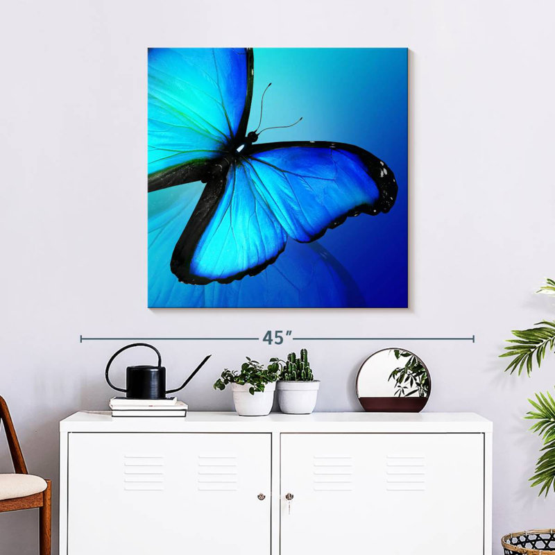 Brampt Glowing Morpho Butterfly, 30" H x 30" W