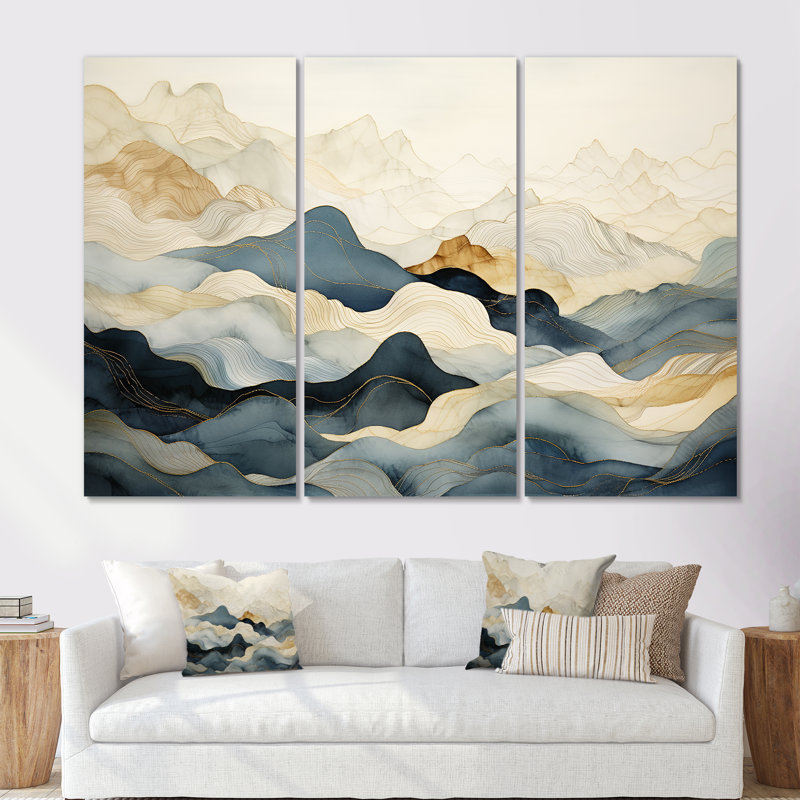 «Majestic Mountain Peaks VI - Landscape Mountains», ensemble d'art mural sur toile, H 28 po x l 36 po x P 1 po, Toile tendue