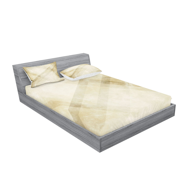 Ensemble de draps et taies décoratives brun clair Ambesonne, Ensemble de draps pour grand lit + 1 drap-housse +