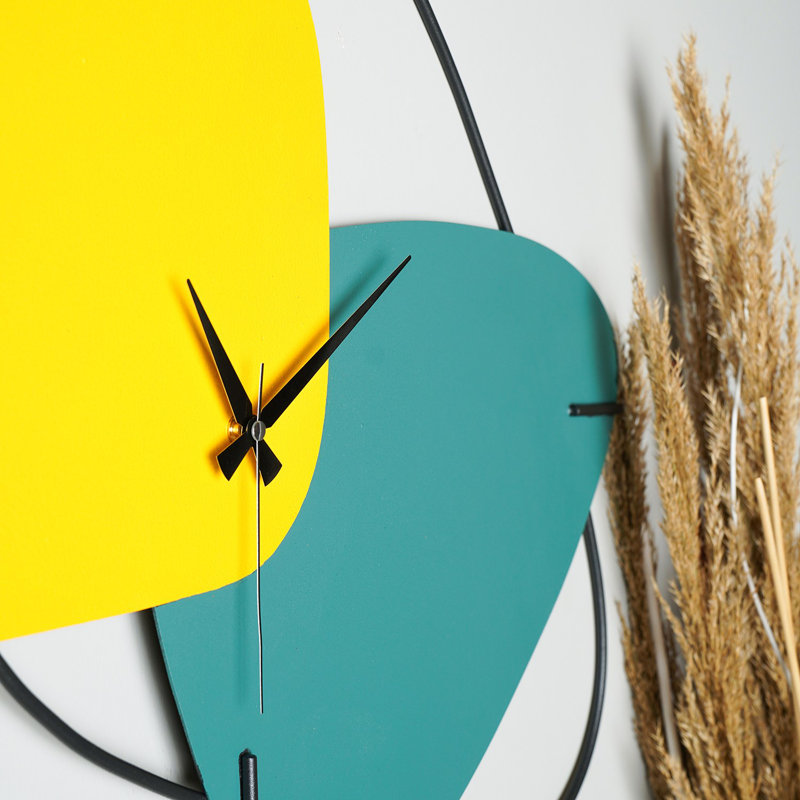 Horloge murale décorative, Jaune/vert