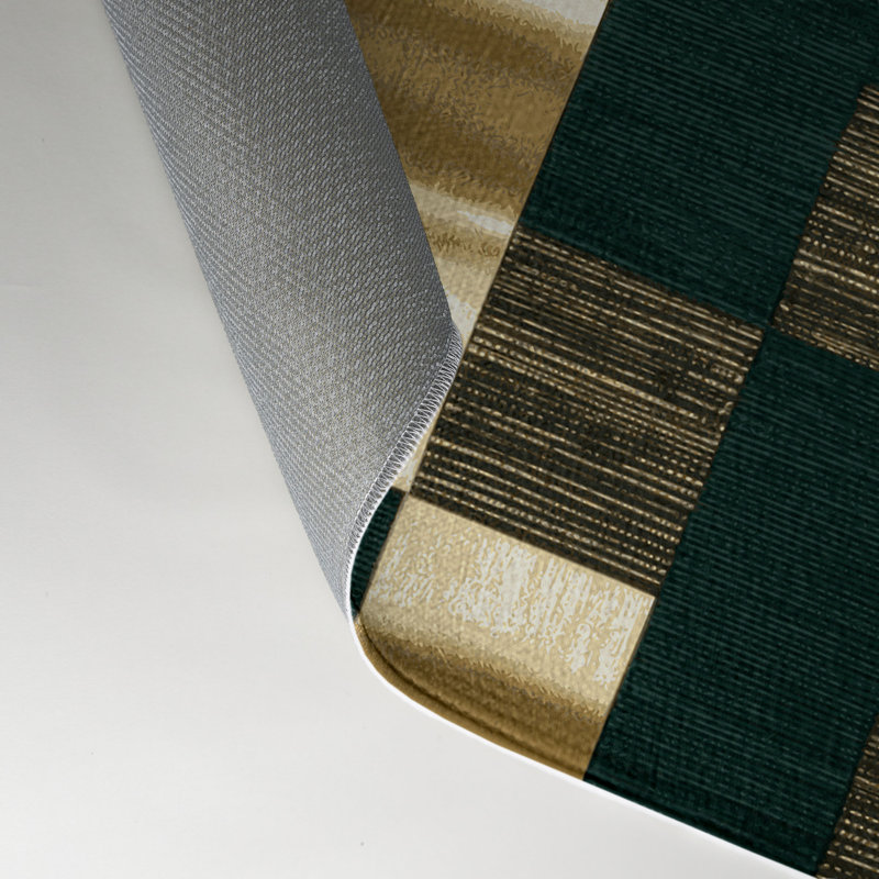 Tapis d'intérieur et d'extérieur à carreaux vert, Rectangle 5 pi x 7 pi
