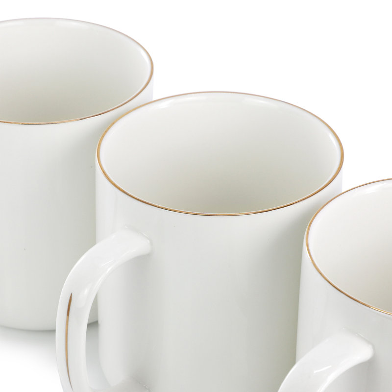 Ensemble de 4 tasses rondes en céramique fine de 14 onces Martha Stewart