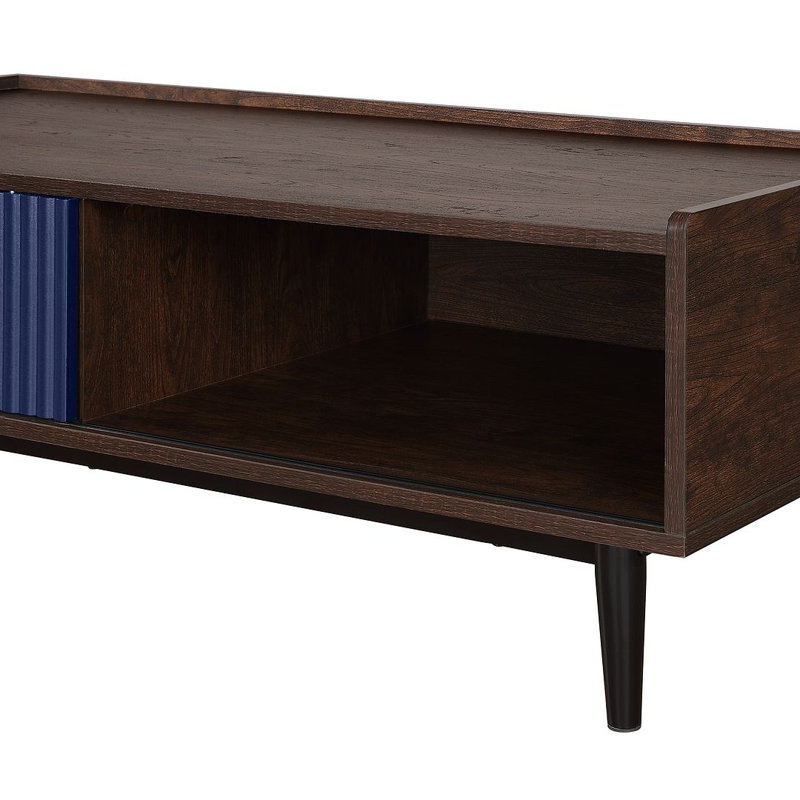 Yonda Coffee Table, Dark Brown/Navy Blue