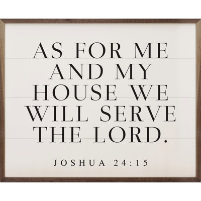 As For Me And My House Joshua 24 15 Horizontal - noir
