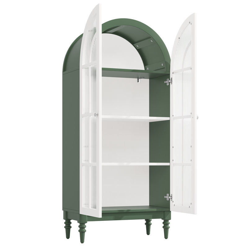 76 cm W Display Cabinet, Green