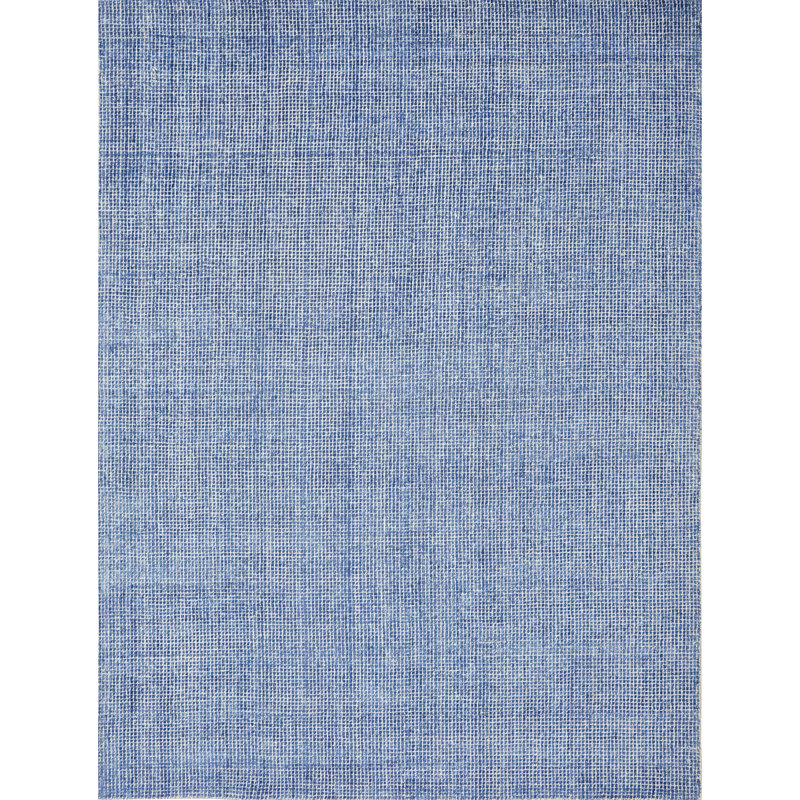 Tapis ivoire et bleu noué à la main de haute qualité, Rectangle de 5 pi x 8 pi