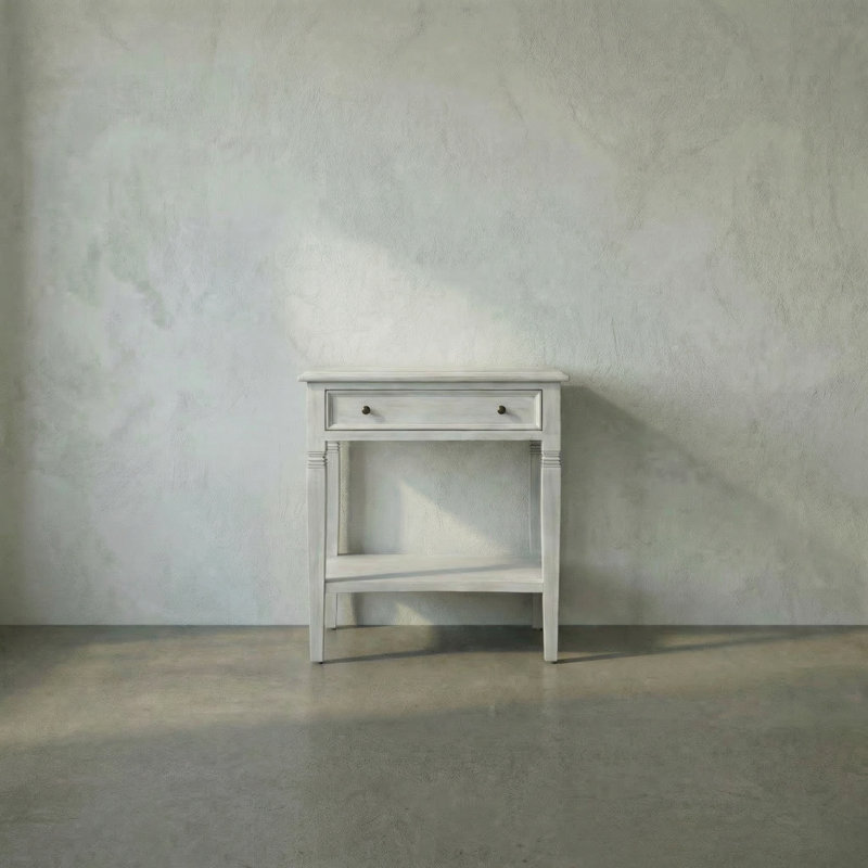 Oxford Solid Wood End Table, White Wash