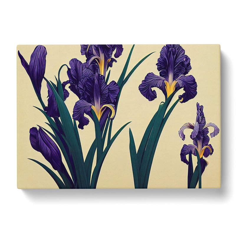 Perfect Iris Flowers - Wrapped Canvas Painting, 50cm H x 76cm W x 3cm D