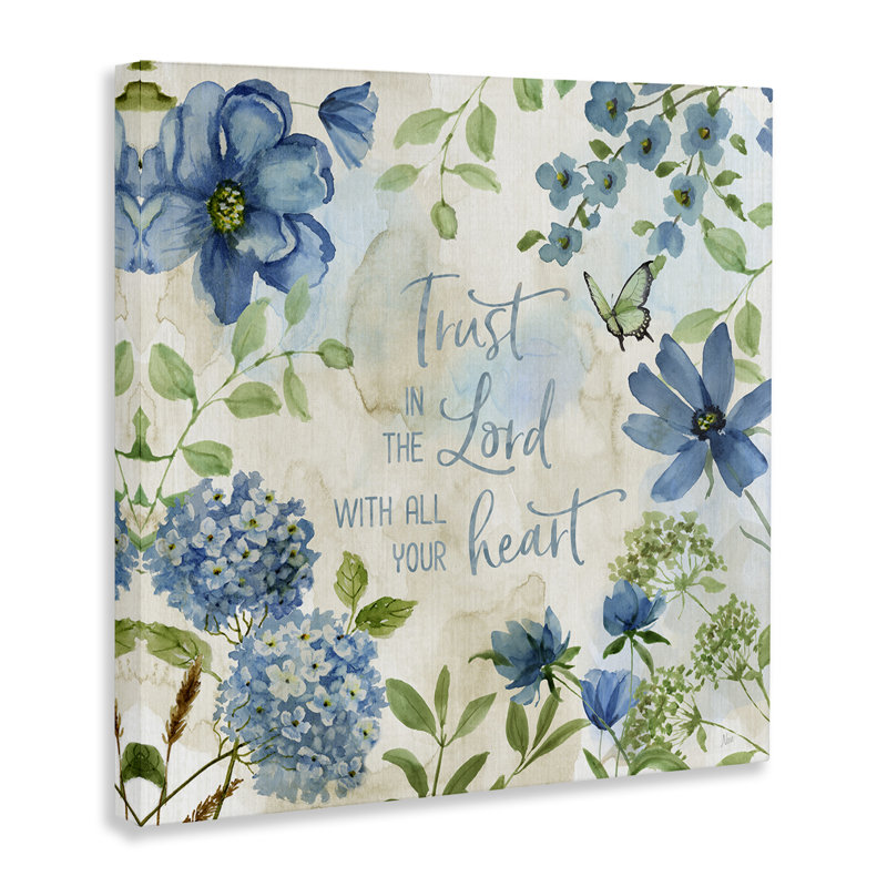 "Trust The Lord", art mural sur toile par Nan, H 17 po x l 17 po