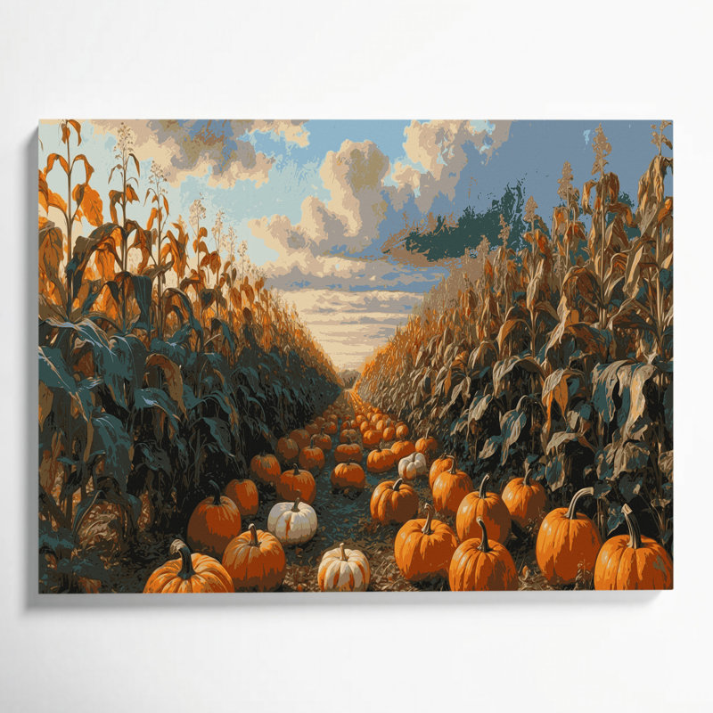 «Farm Autumn Pumpkins», art mural sur toile, H 11 po x l 14 po