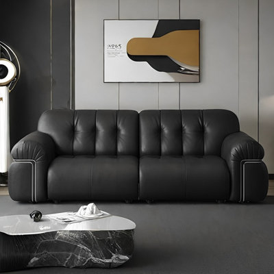 Medieval cream wind black sugar cloud row sofa