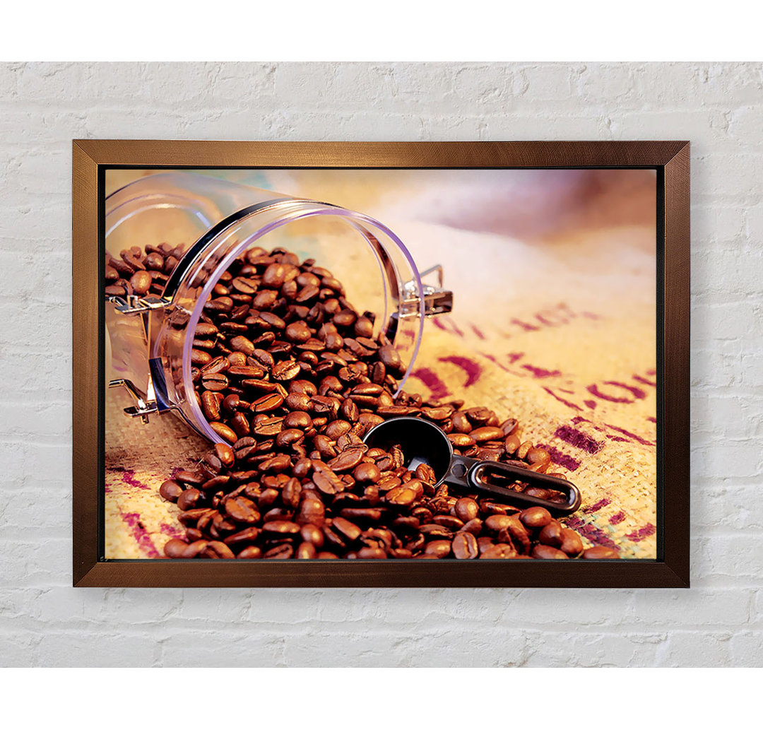 Gerahmtes Leinwandbild Coffee Bean Spill