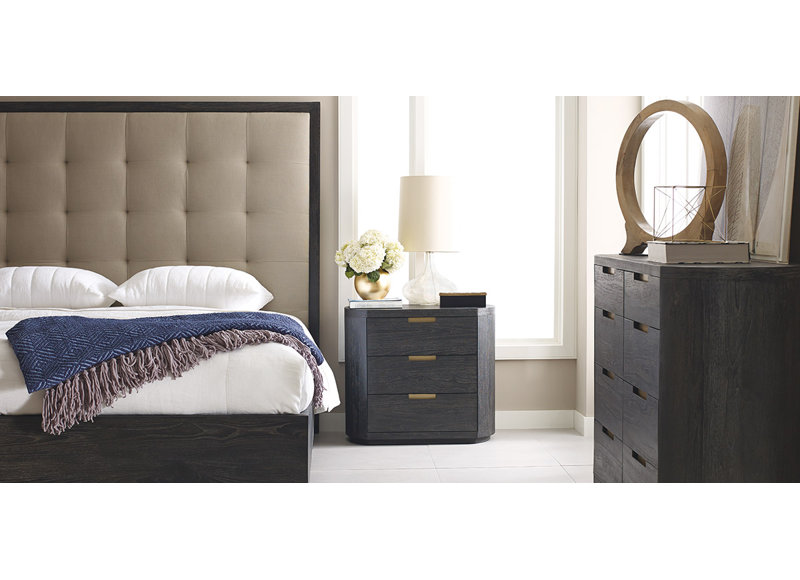 Palmer Upholstered Standard 2 Piece Bedroom Set, Mink, Queen