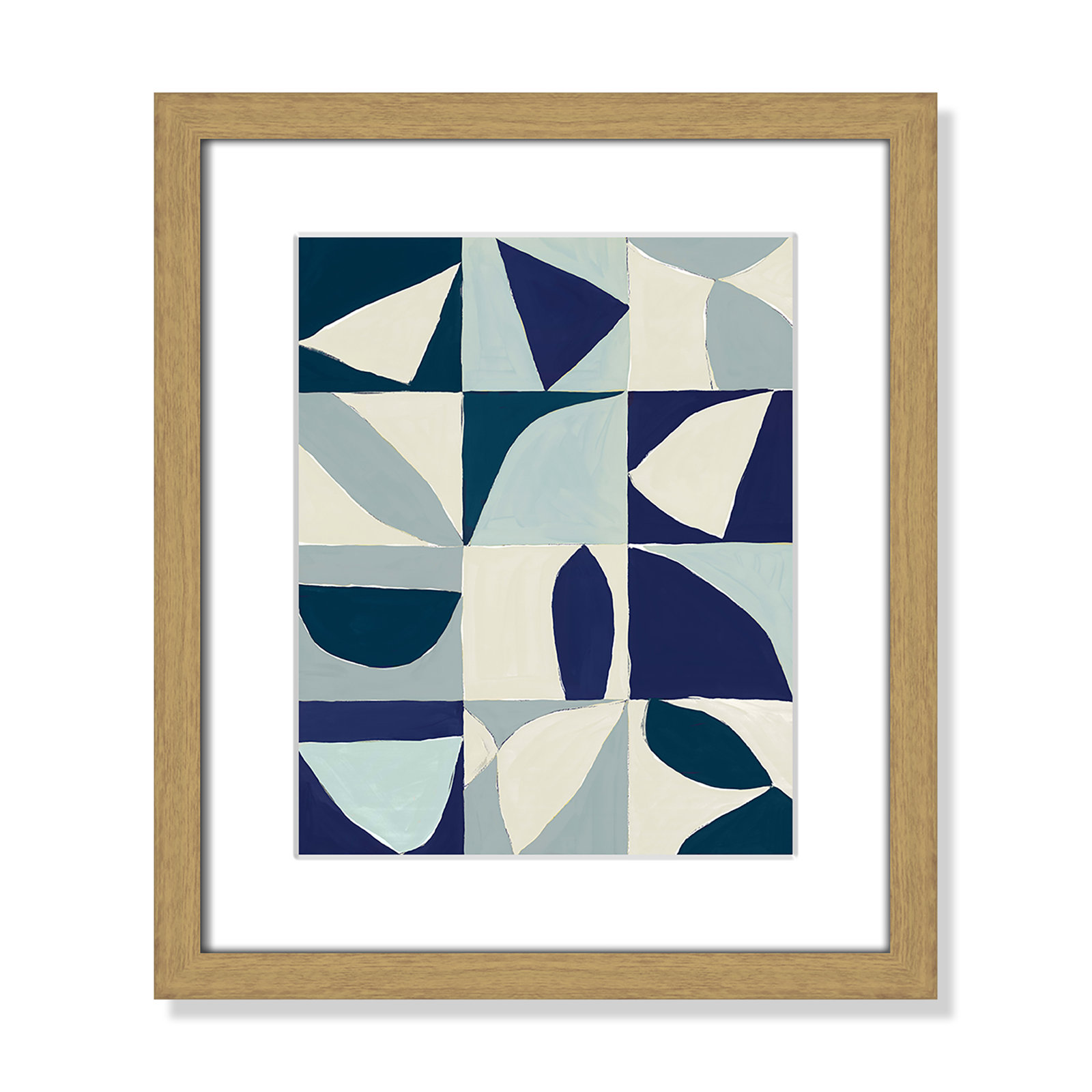 Hestia "Yellow Mayan I Blue Version" Print, 15" H x 13" W x 0.75" D, Natural