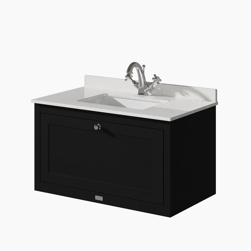 Hartleigh 820 mm Bathroom Vanity, Matt Black