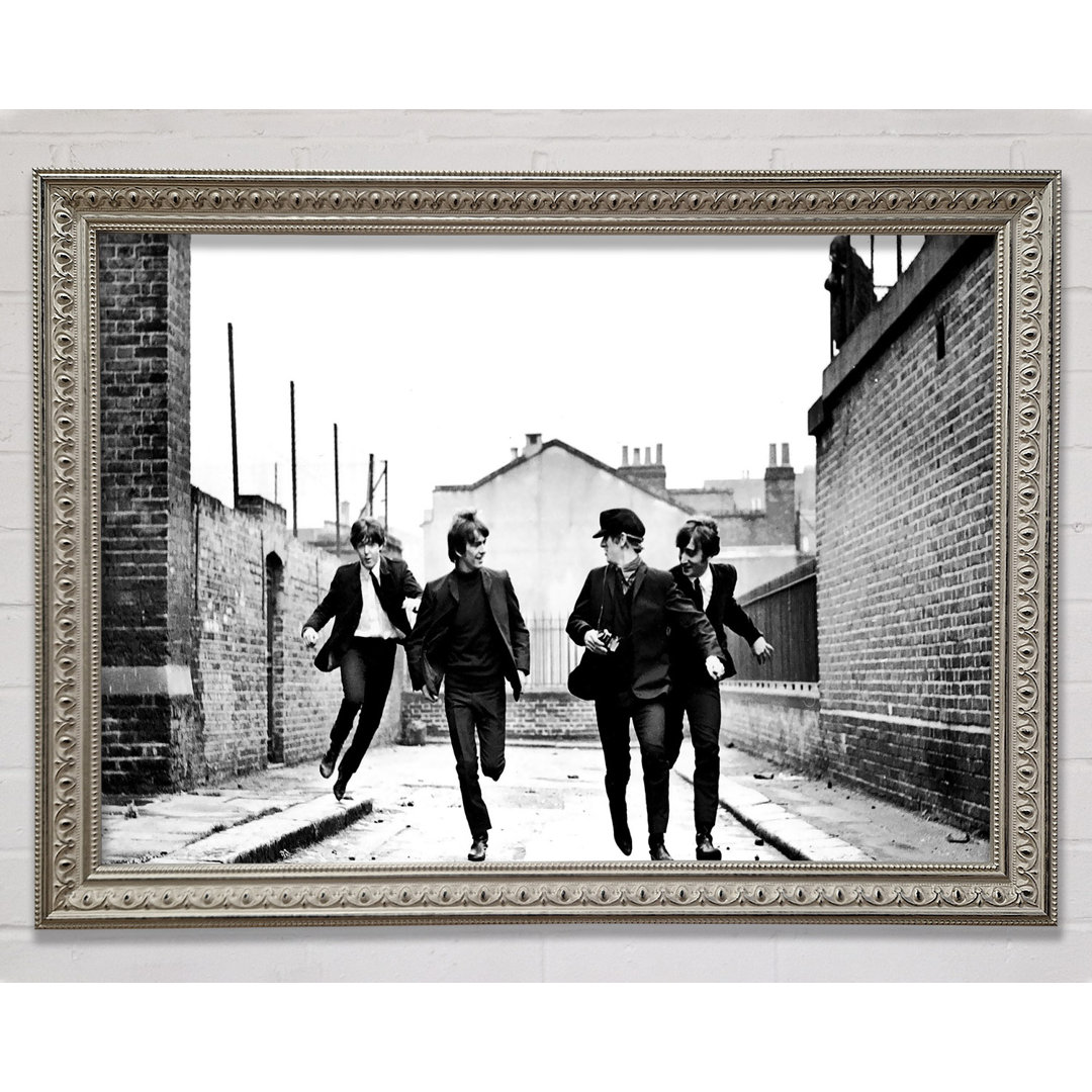 The Beatles Running - Einzelne Bilderrahmen Kunstdrucke