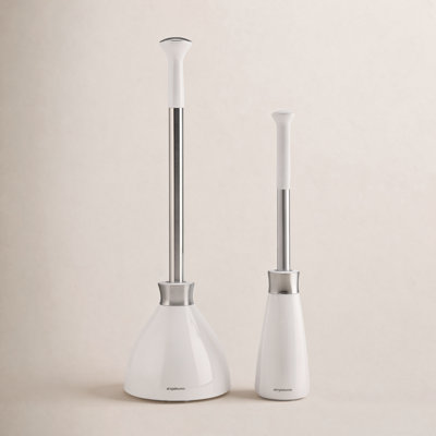 Simplehuman Plunger and Toilet Brush Bundle, White