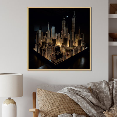 «3D Cityscape New York Futur Architecture» sur impression sur toile