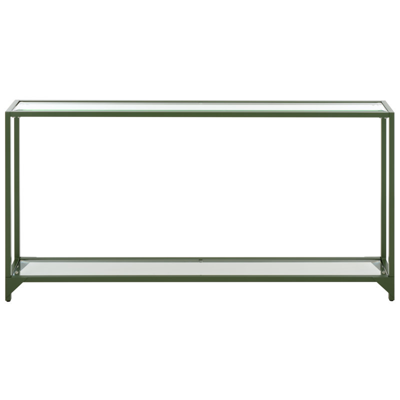 Console Charlie-Adam, 29" H x 56" W x 8" D, Clear, Green