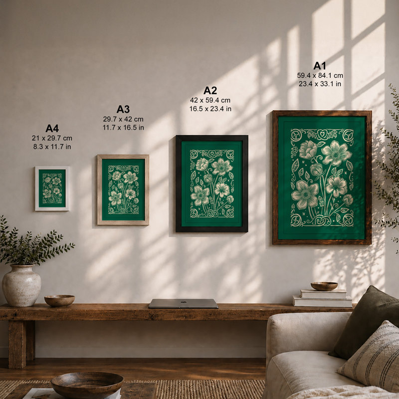 Flowering Botanicals Botanical - Framed Print, Walnut, A1 - 84.1 x 59.4 cm