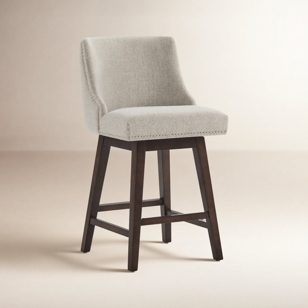 Orbay 26" Swivel Bar Stool, Nathan Ginger Tweed