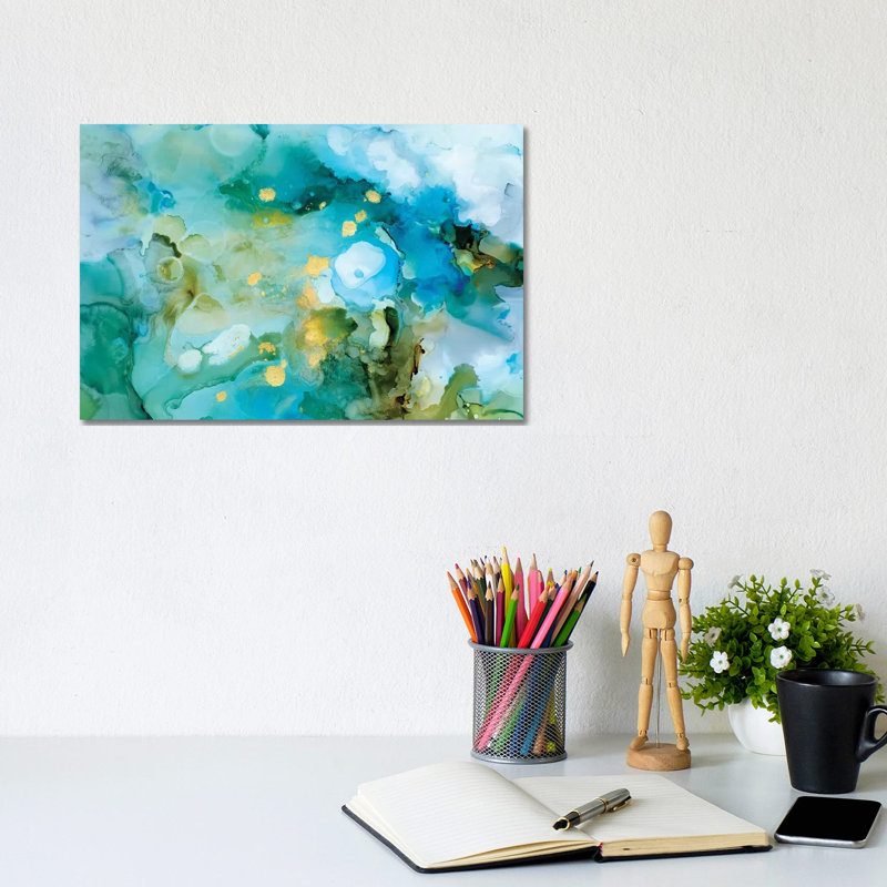 Aqua Brume II par Victoria Borges - reproduction d'art, H 8 po x l 12 po x P 0,75 po, Toile tendue, Aucun mat