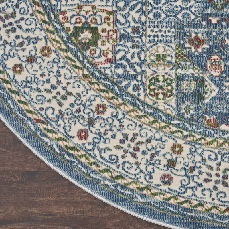 Tapis transitionnel ivoire Raymond Farmhouse, Rond 4 pi