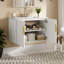 30" Vintage Bathroom Vanity with Ceramic Sink, with 3 Holes Single Ceramic Sink, Bathroom Storage Vanity Cabinet with 2 Soft Closing Doors-950641699