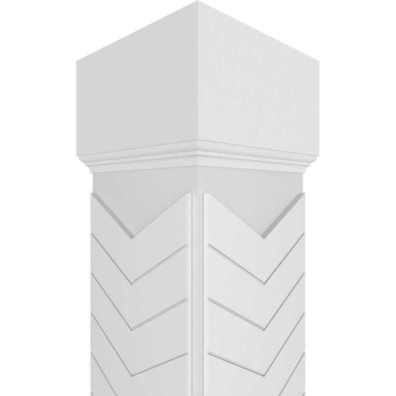 Craftsman Classic Chervon Modern Square non effilé avec colonne Mission Capital, H 96 po x l 9,625 po x P 9,625 po