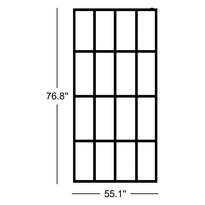 Choteau 55.1'' W 76.8'' H Semi-Frameless Rectangle Shower Enclosure