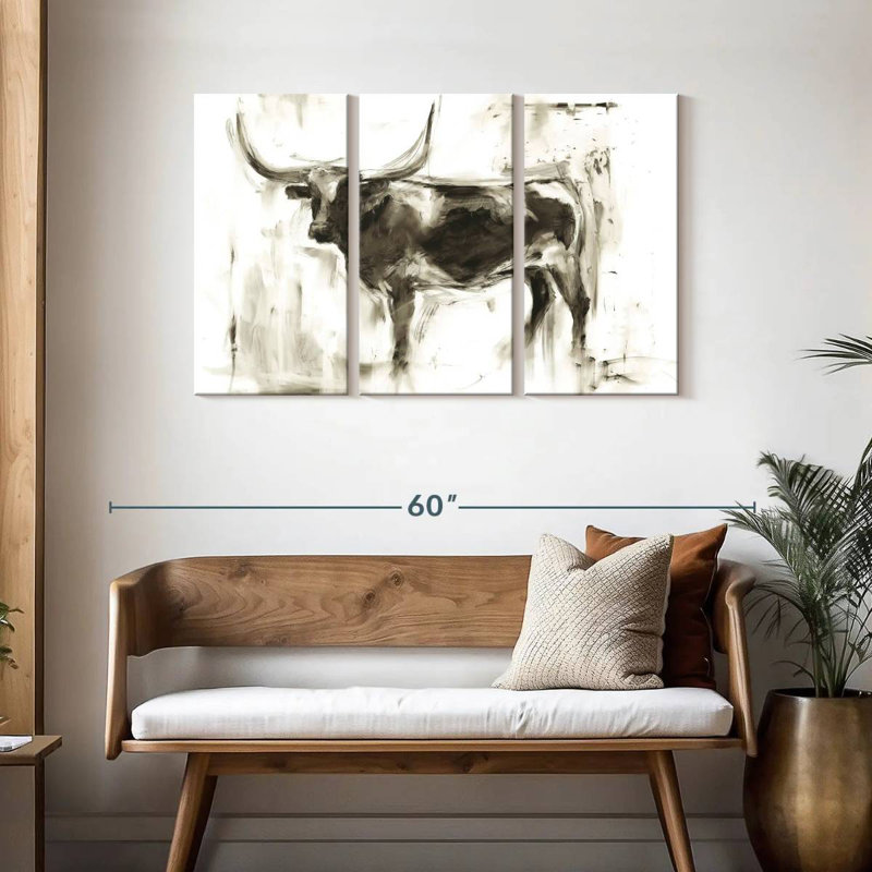 Brampt Longhorn Study I, 28" H x 45" W