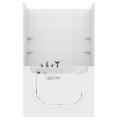 HandiTub 60" x 30" Walk in Air with Faucet, Light and Integrated Seat