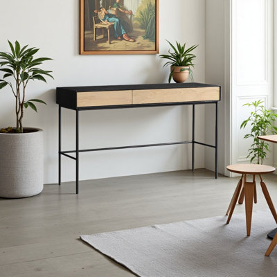 Bureau moderne avec pieds en acier et chêne