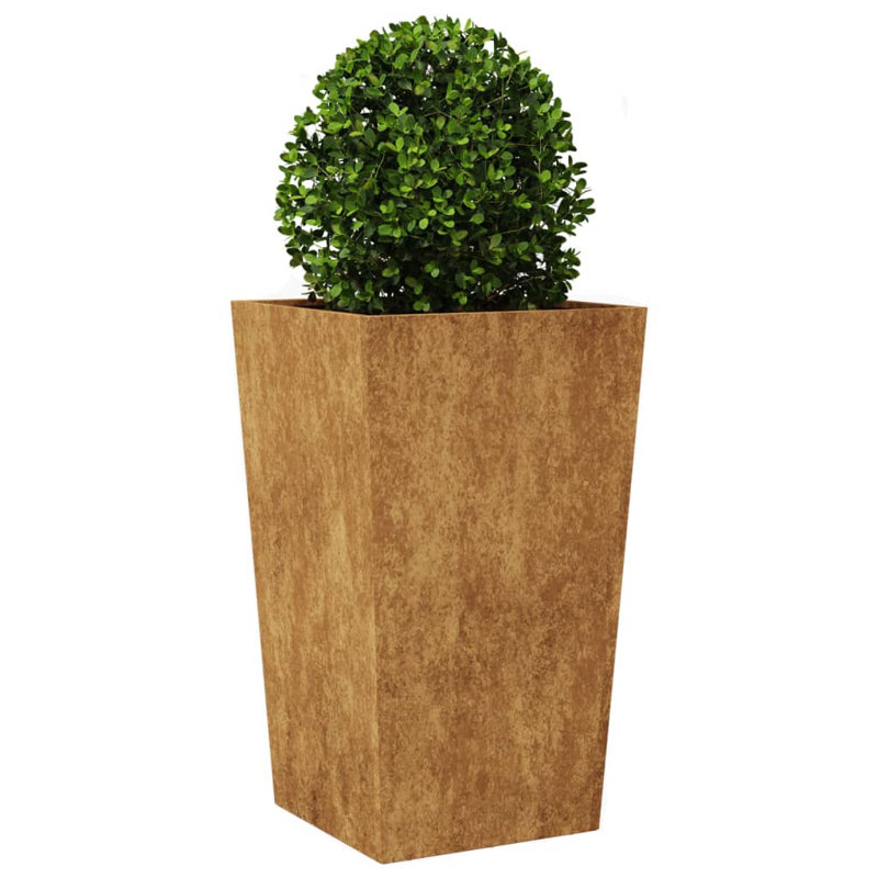 Asua Metal Planter Box, Corten Steel, 75cm H x 45cm W x 45cm D