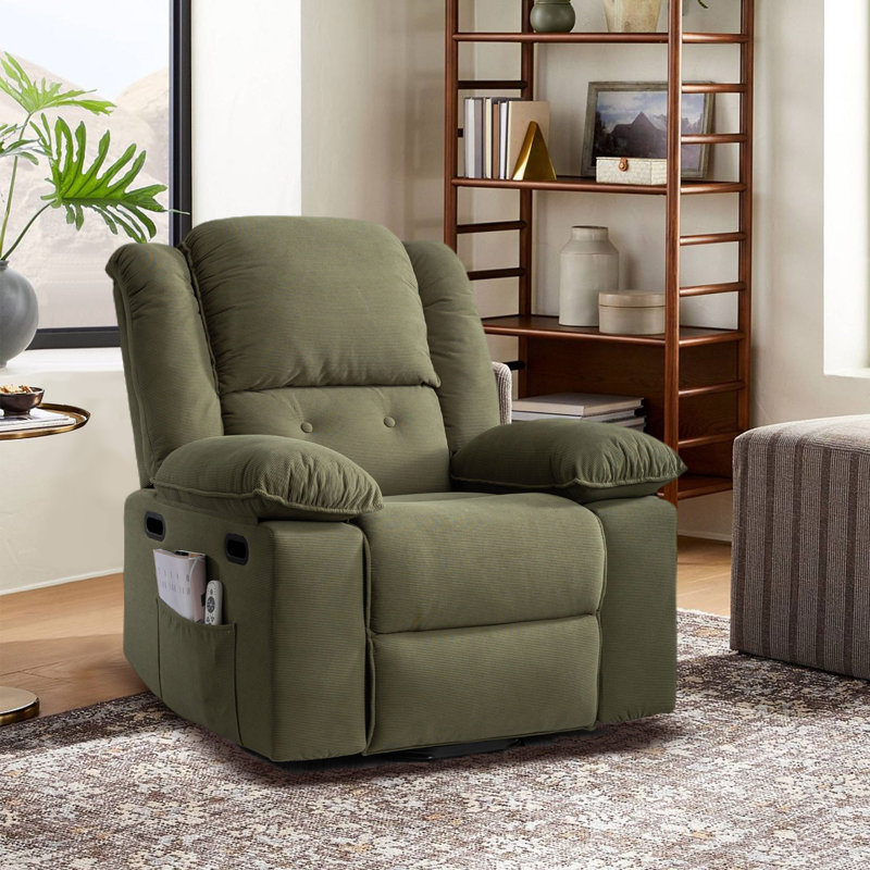 Fauteuil inclinable Lizelle, 100 % lin vert