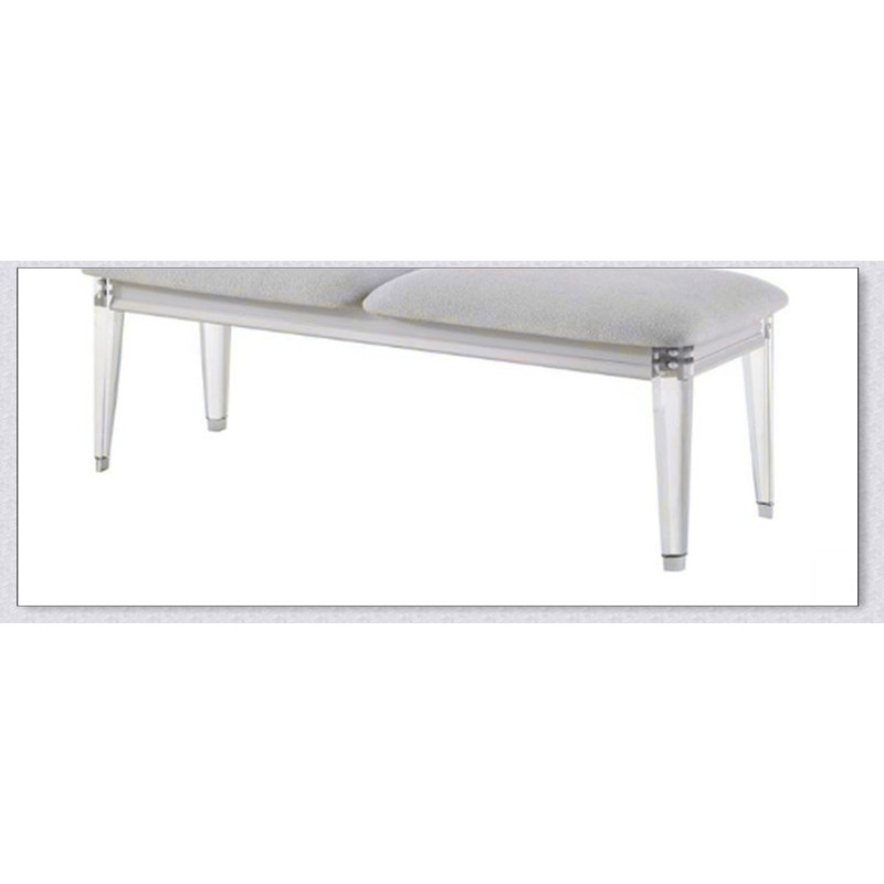 Banc Laveda Light Boucle and Pearl White Finish