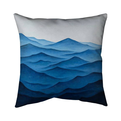 Dark Calm Ocean Waves Poly Twill Throw | Coastal Bathroom – Throw Pillow Cover Only, Double-Sided Print, Insert Not Included
