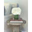 Hydrangeas in Glass Vase with Grass